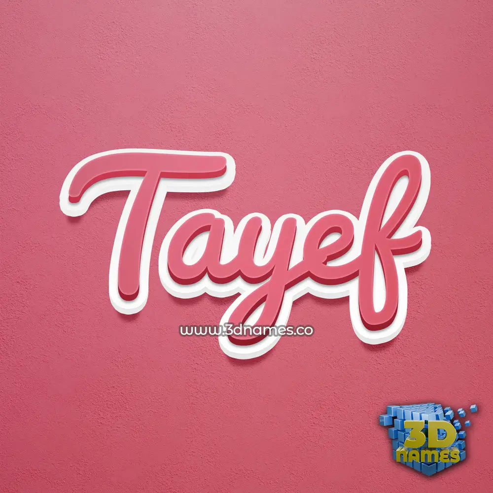tayef in Red Scribble style - 3D name wallpaper