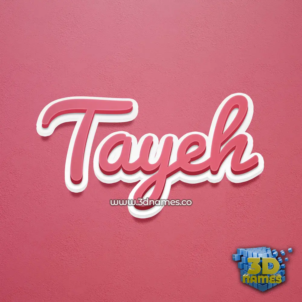 tayeh in Red Scribble style - 3D name wallpaper