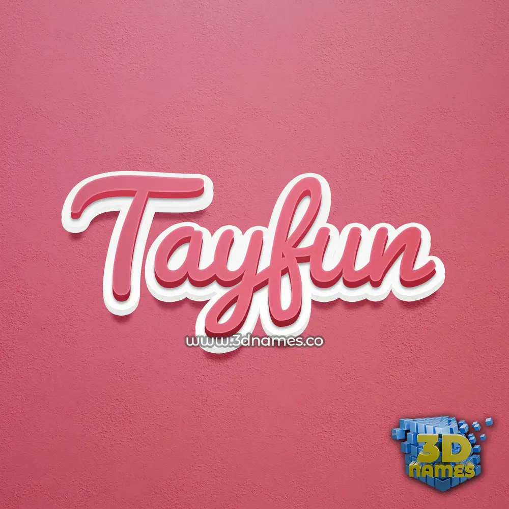 tayfun in Red Scribble style - 3D name wallpaper