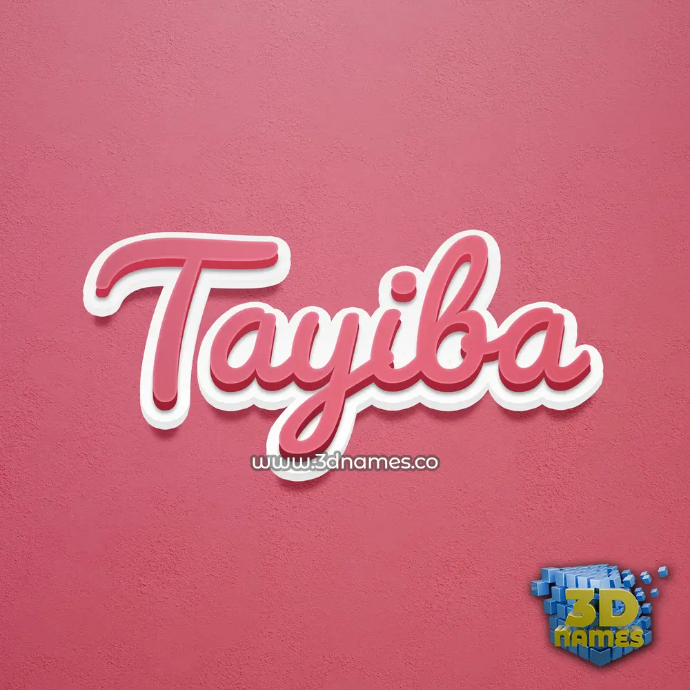tayiba in Red Scribble style - 3D name wallpaper