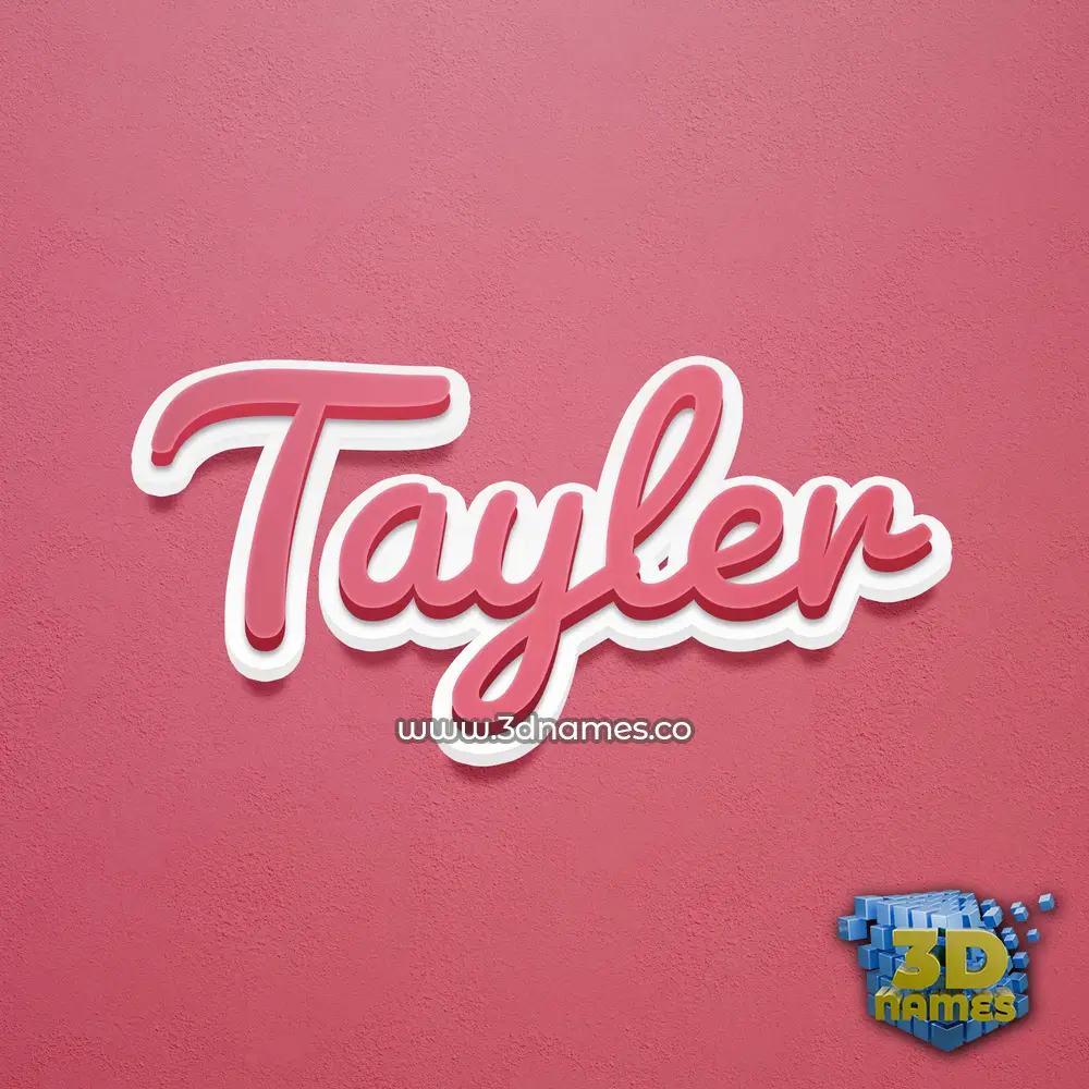 tayler in Red Scribble style - 3D name wallpaper
