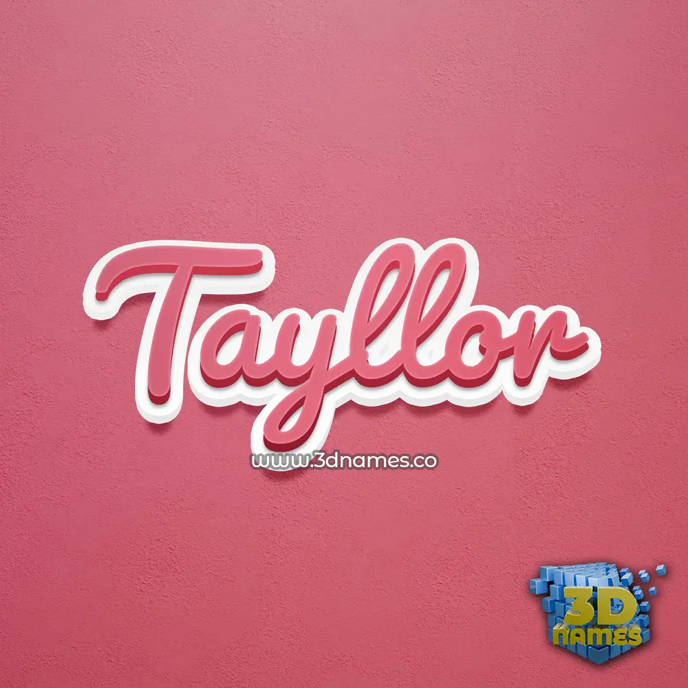 tayllor in Red Scribble style - 3D name wallpaper