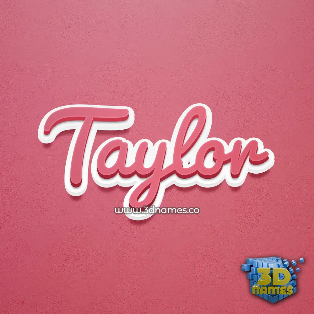 taylor in Red Scribble style - 3D name wallpaper