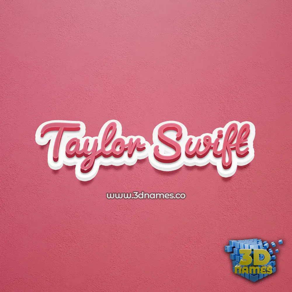 taylor swift in Red Scribble style - 3D name wallpaper