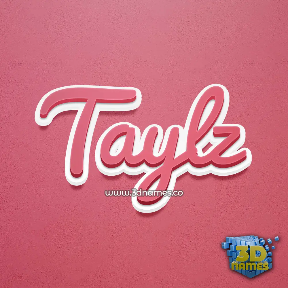 taylz in Red Scribble style - 3D name wallpaper