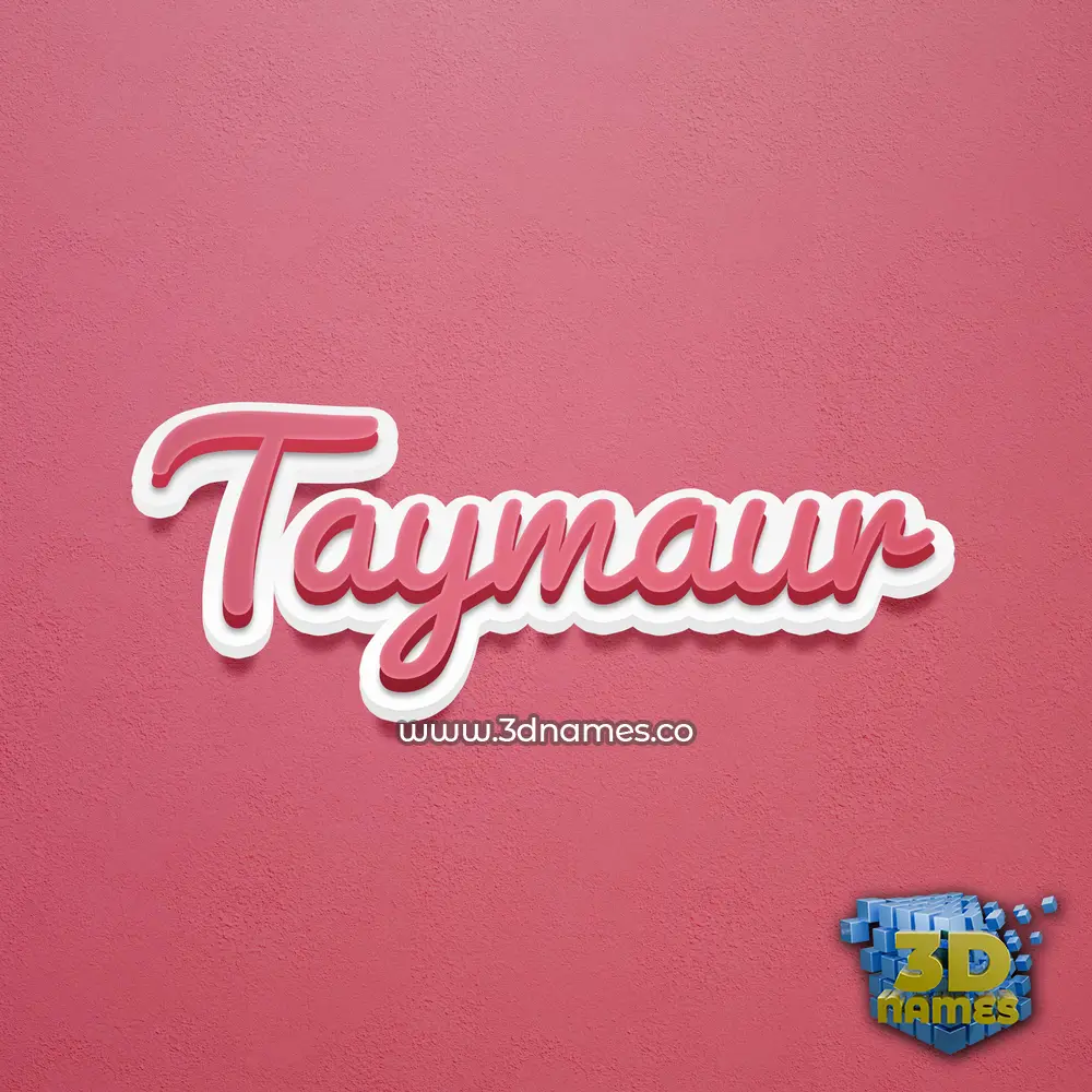 taymaur in Red Scribble style - 3D name wallpaper
