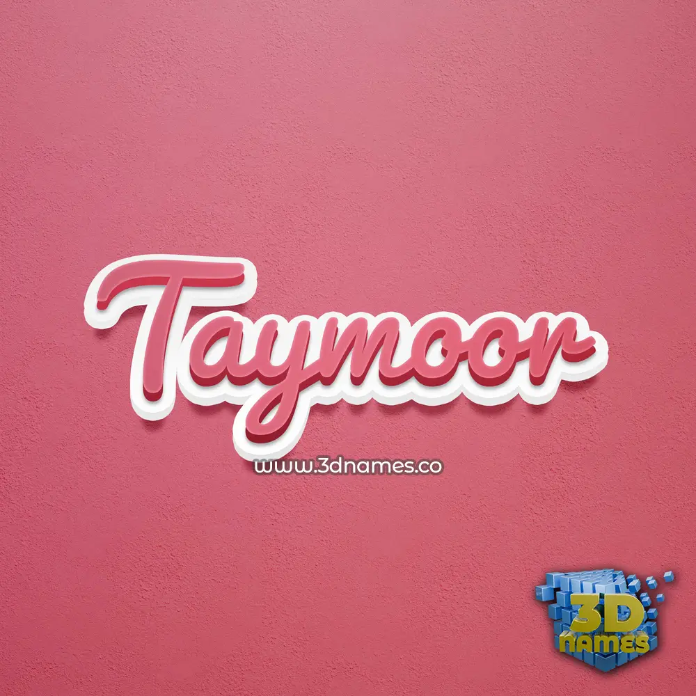 taymoor in Red Scribble style - 3D name wallpaper