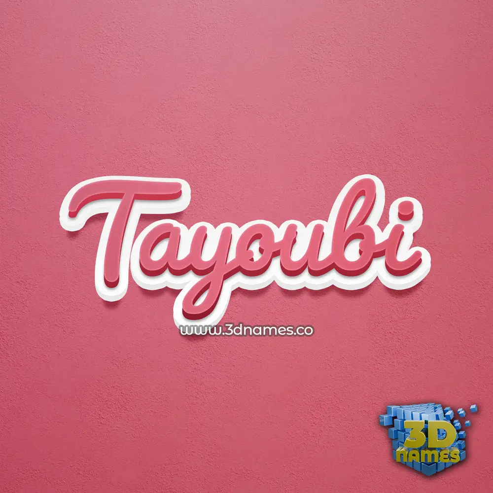 tayoubi in Red Scribble style - 3D name wallpaper