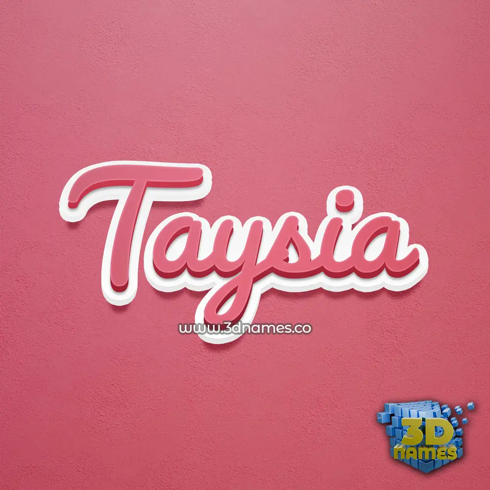 taysia in Red Scribble style - 3D name wallpaper