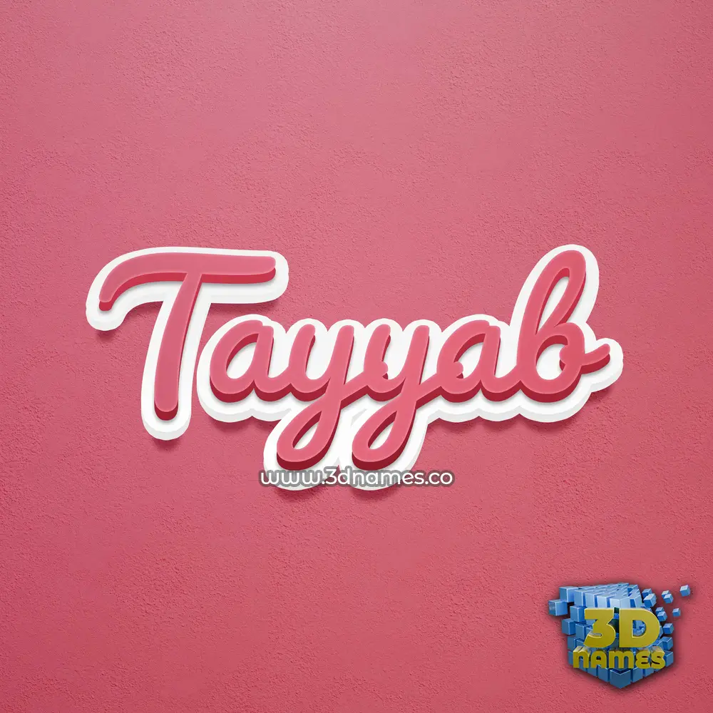 tayyab in Red Scribble style - 3D name wallpaper
