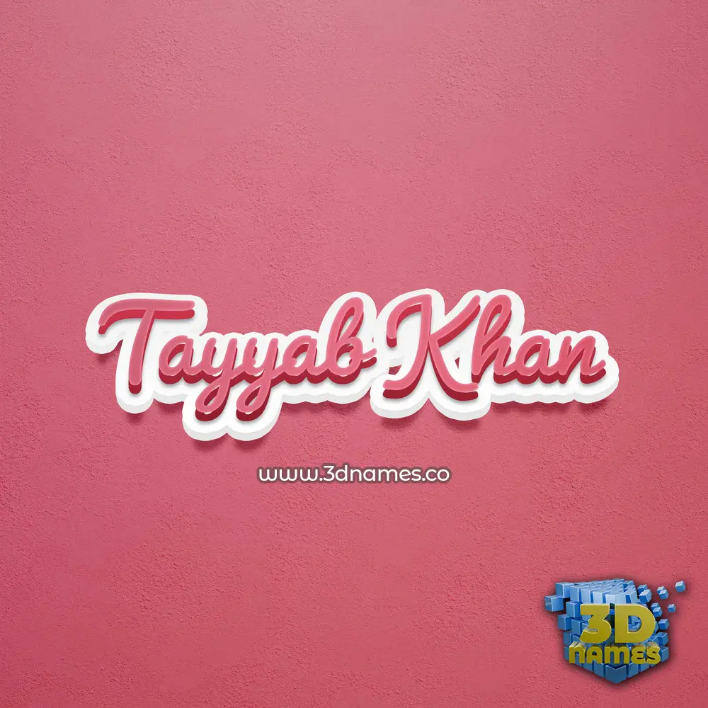 tayyab khan in Red Scribble style - 3D name wallpaper