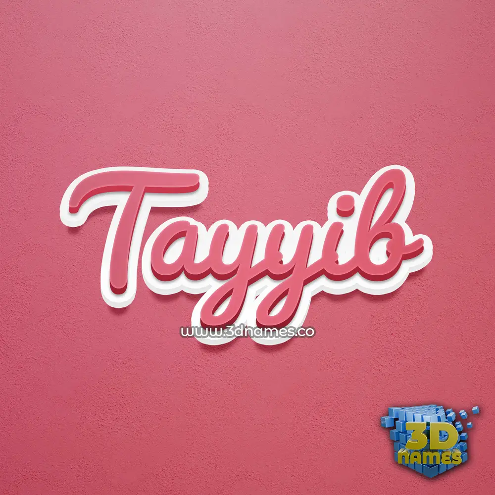 tayyib in Red Scribble style - 3D name wallpaper