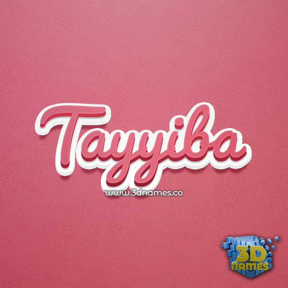 tayyiba in Red Scribble style - 3D name wallpaper