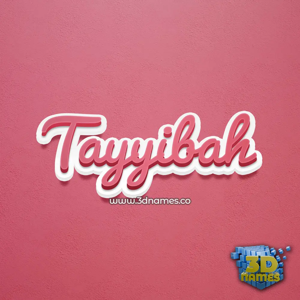 tayyibah in Red Scribble style - 3D name wallpaper
