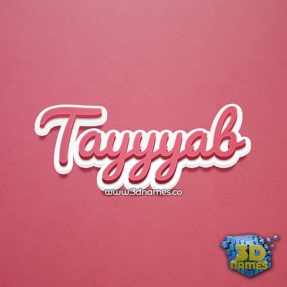 tayyyab in Red Scribble style - 3D name wallpaper