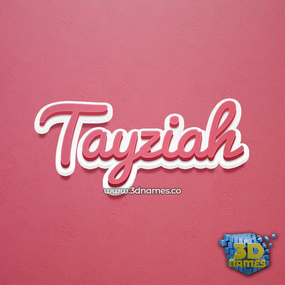 tayziah in Red Scribble style - 3D name wallpaper