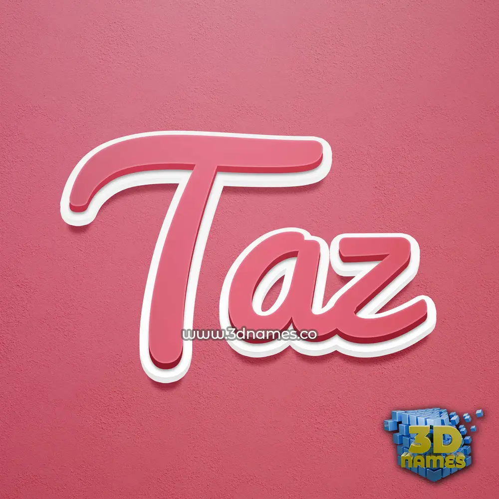taz in Red Scribble style - 3D name wallpaper