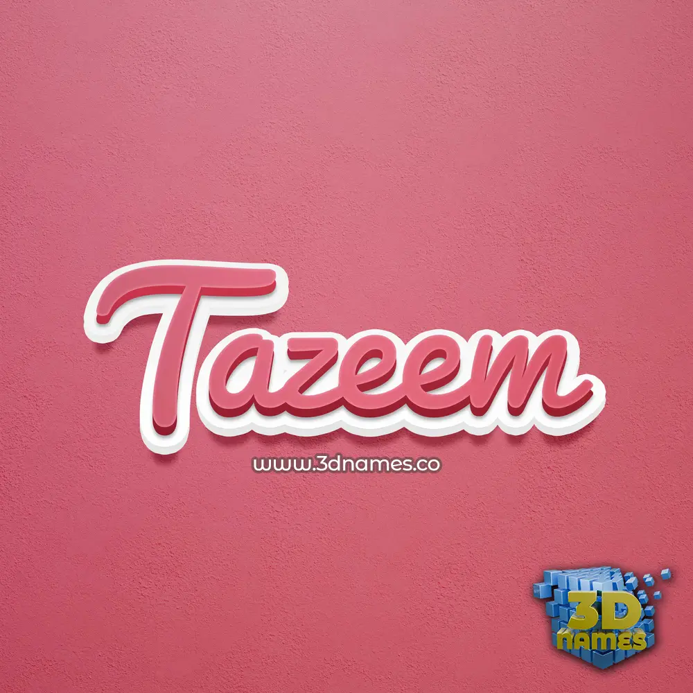 tazeem in Red Scribble style - 3D name wallpaper