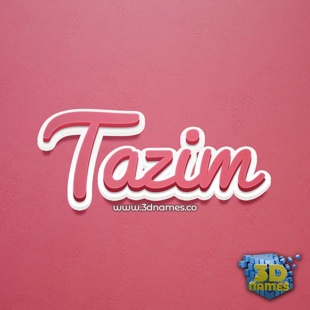 tazim in Red Scribble style - 3D name wallpaper