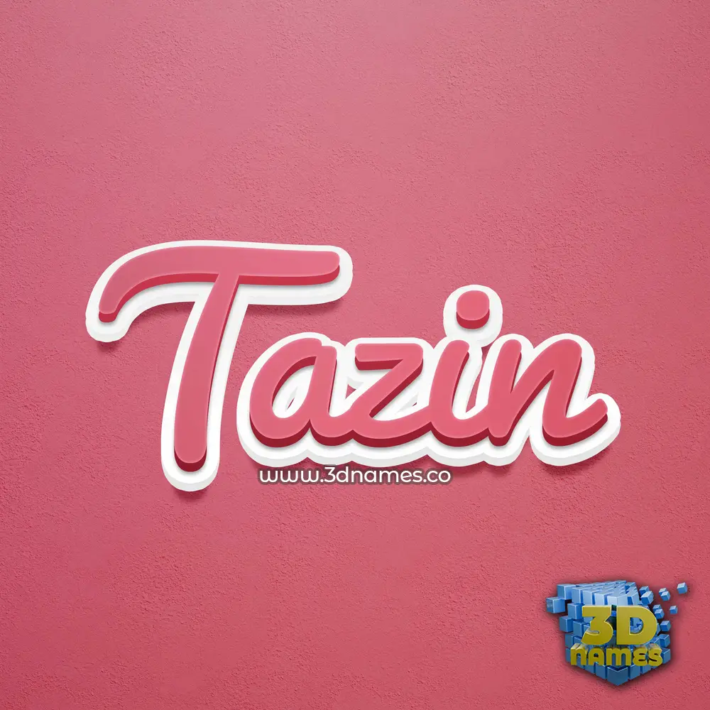 tazin in Red Scribble style - 3D name wallpaper