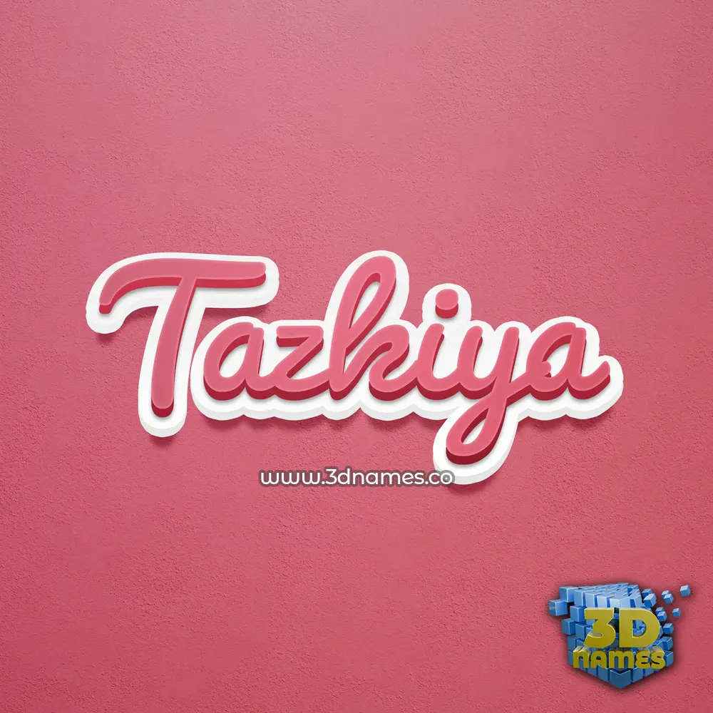 tazkiya in Red Scribble style - 3D name wallpaper