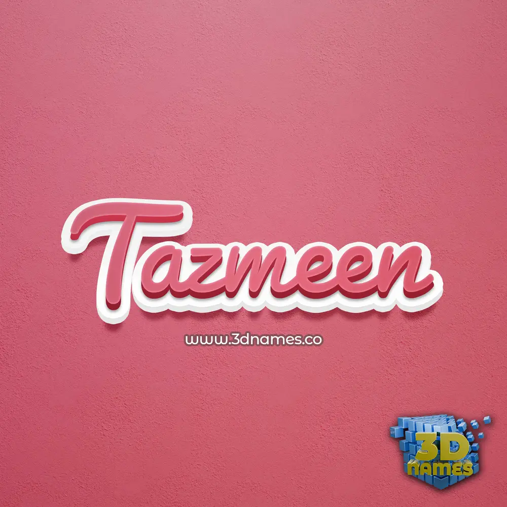 tazmeen in Red Scribble style - 3D name wallpaper