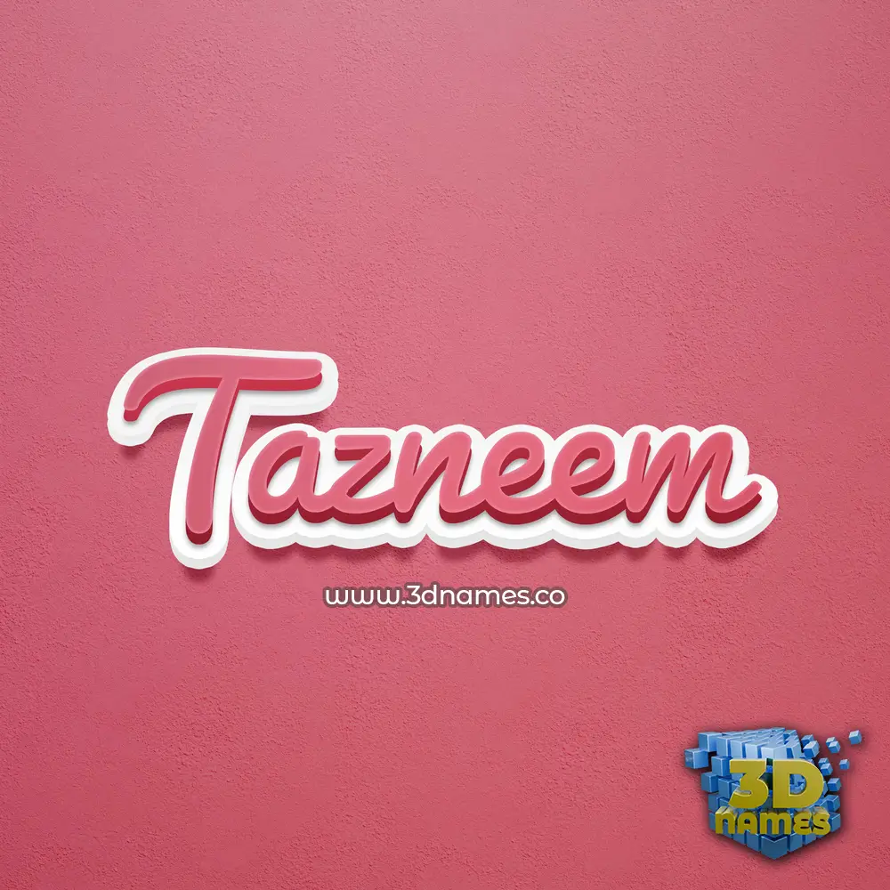 tazneem in Red Scribble style - 3D name wallpaper
