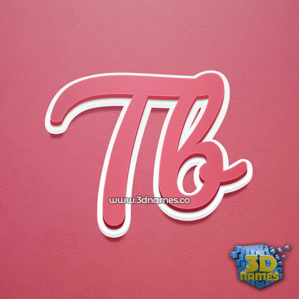 tb in Red Scribble style - 3D name wallpaper
