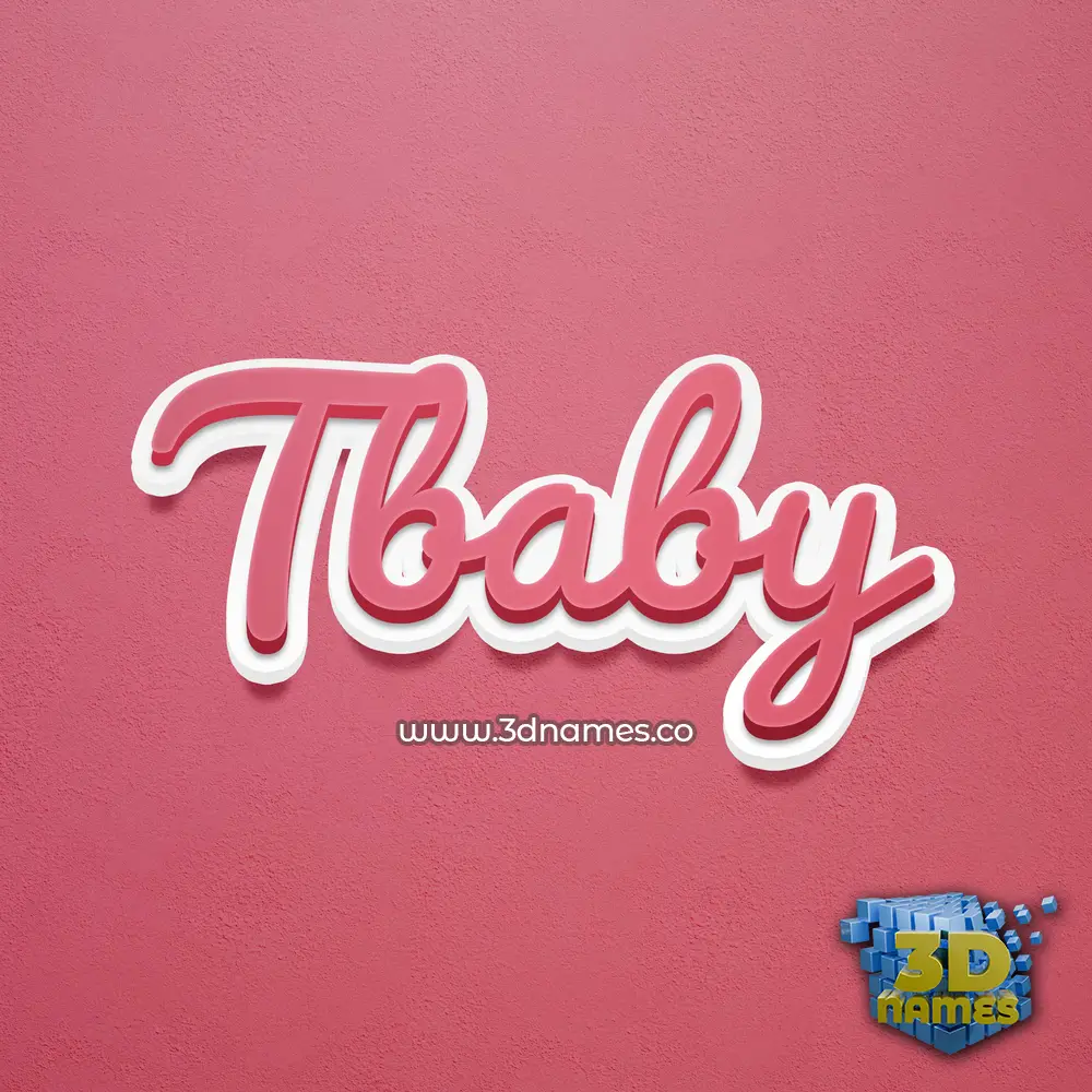 tbaby in Red Scribble style - 3D name wallpaper