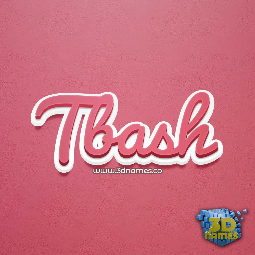 tbash in Red Scribble style - 3D name wallpaper