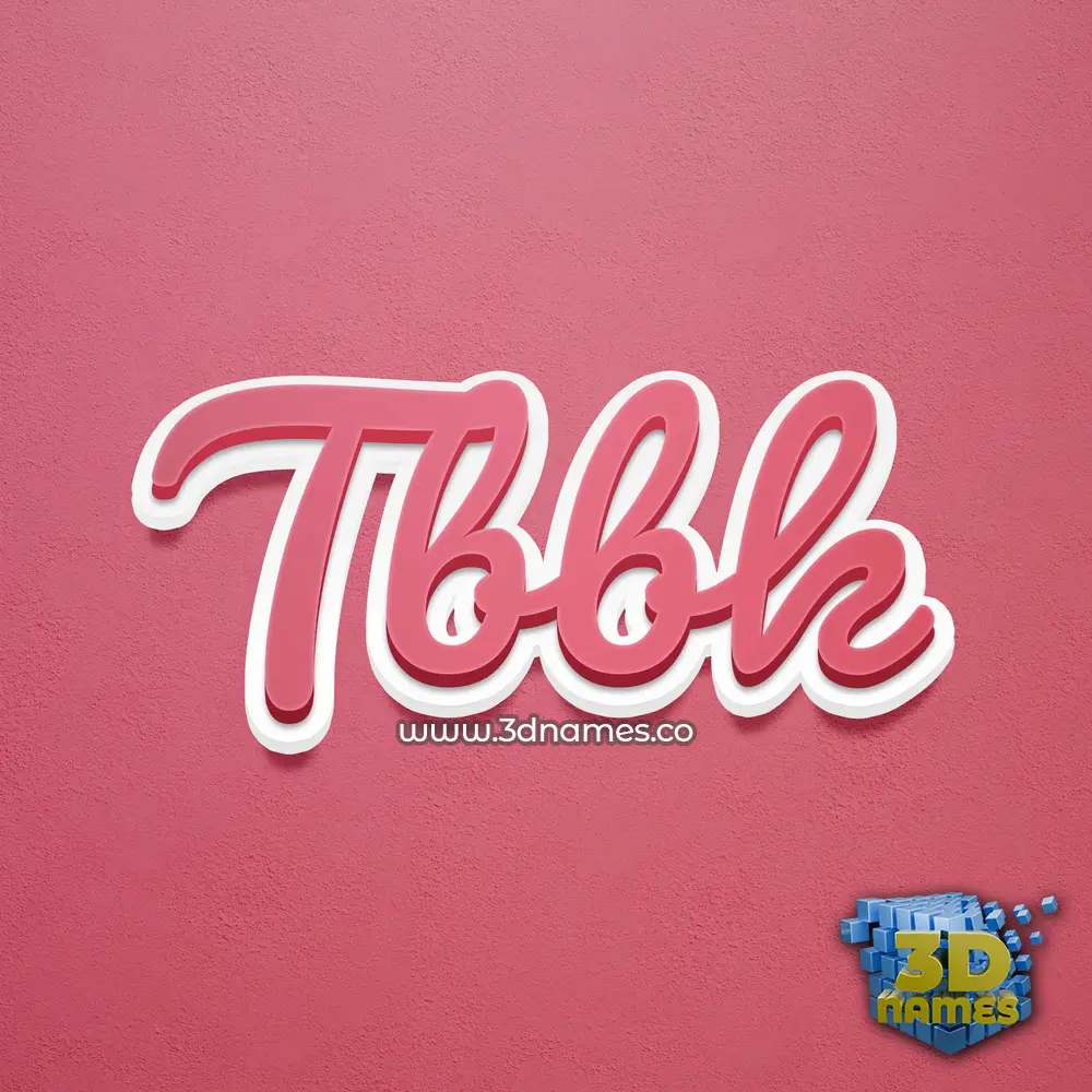 tbbk in Red Scribble style - 3D name wallpaper