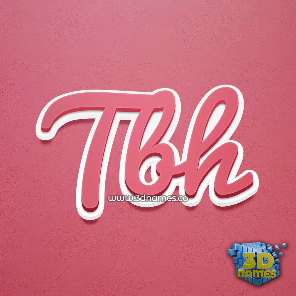 tbh in Red Scribble style - 3D name wallpaper
