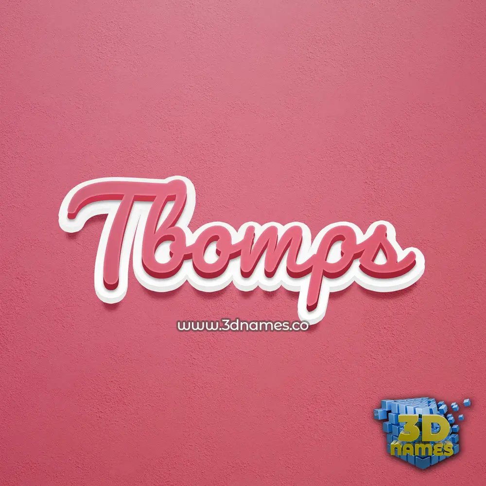 tbomps in Red Scribble style - 3D name wallpaper
