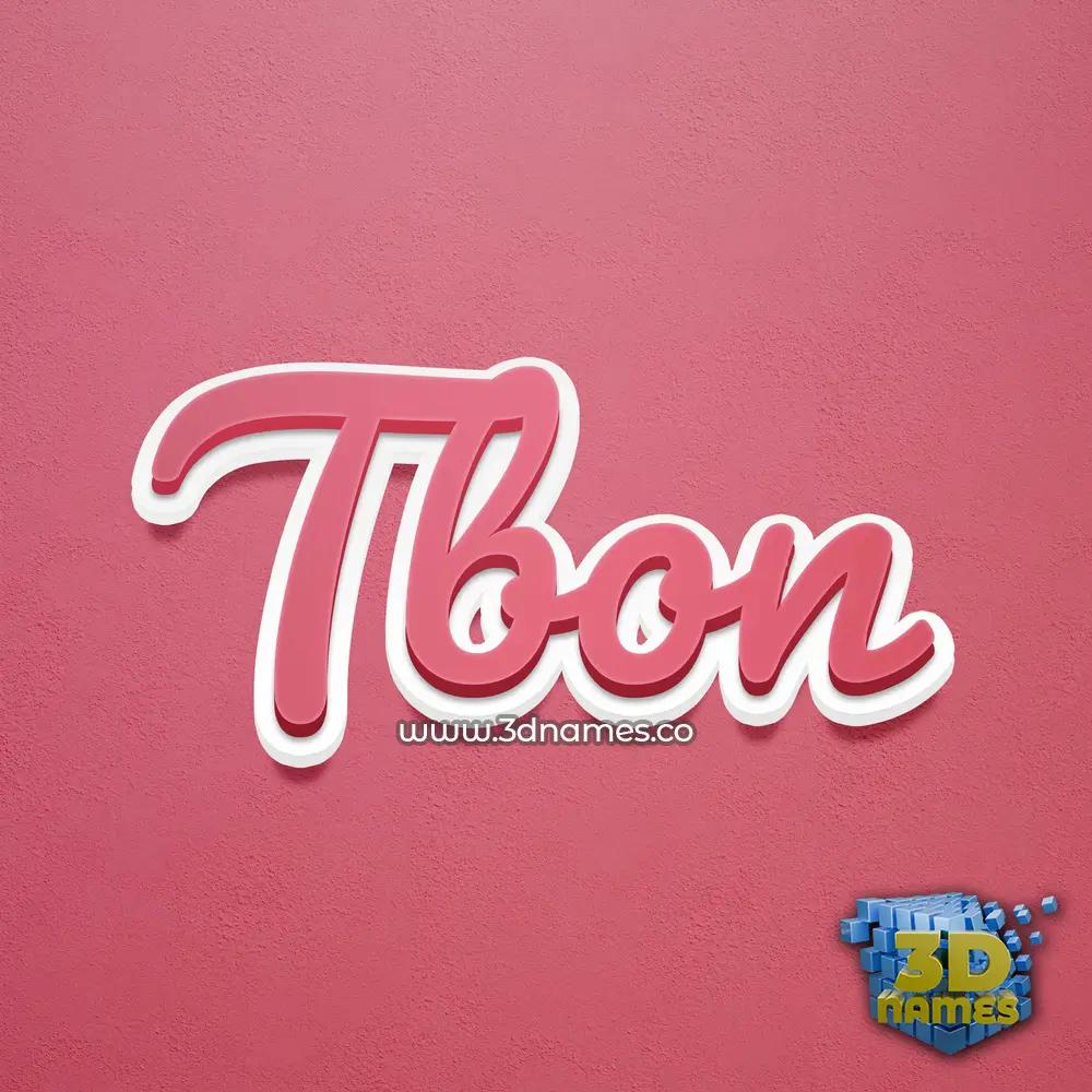 tbon in Red Scribble style - 3D name wallpaper