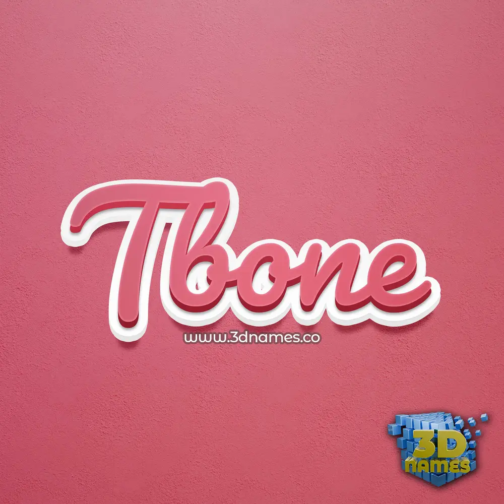 tbone in Red Scribble style - 3D name wallpaper