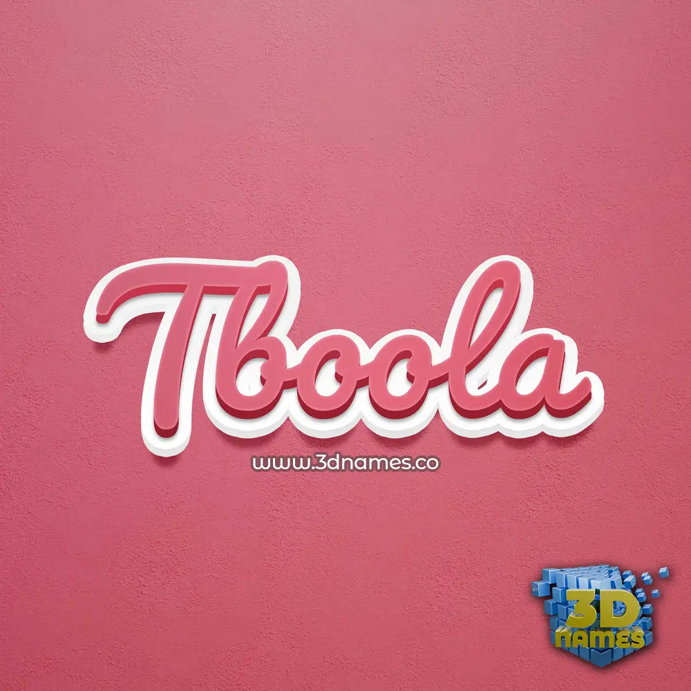 tboola in Red Scribble style - 3D name wallpaper