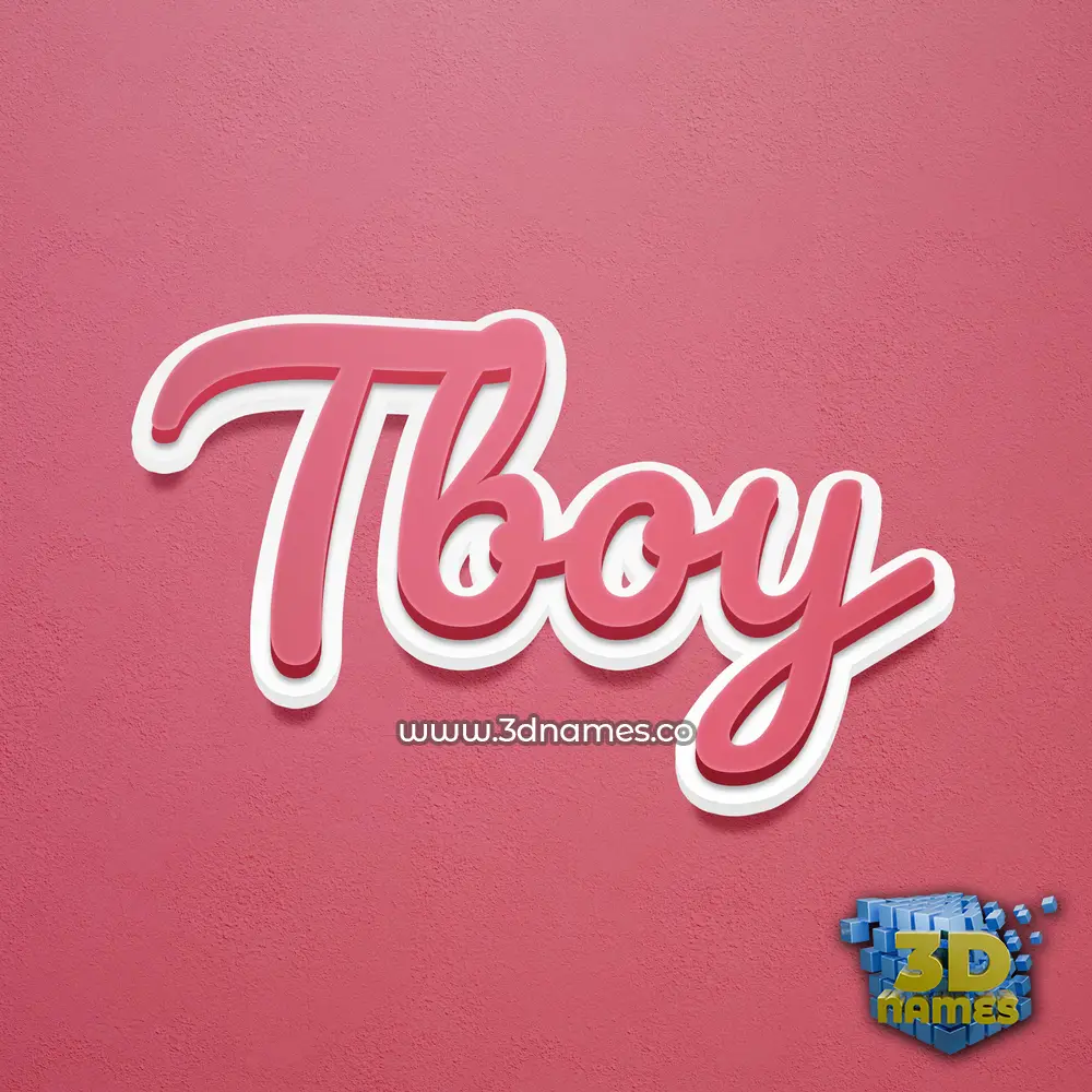 tboy in Red Scribble style - 3D name wallpaper