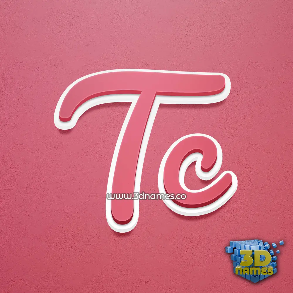 tc in Red Scribble style - 3D name wallpaper