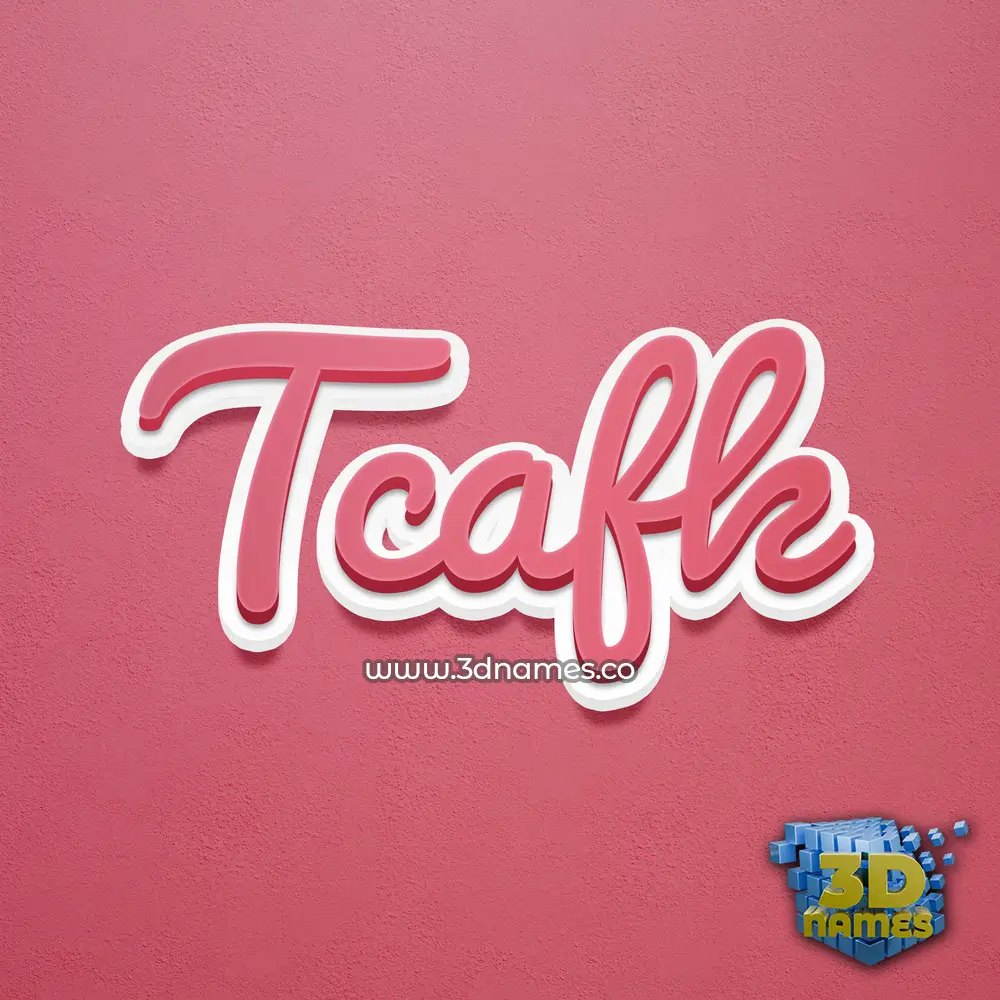 tcafk in Red Scribble style - 3D name wallpaper