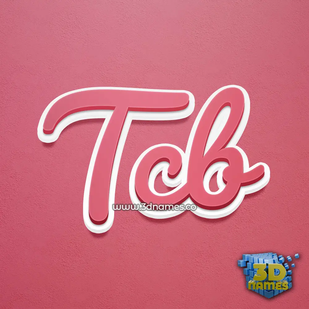 tcb in Red Scribble style - 3D name wallpaper