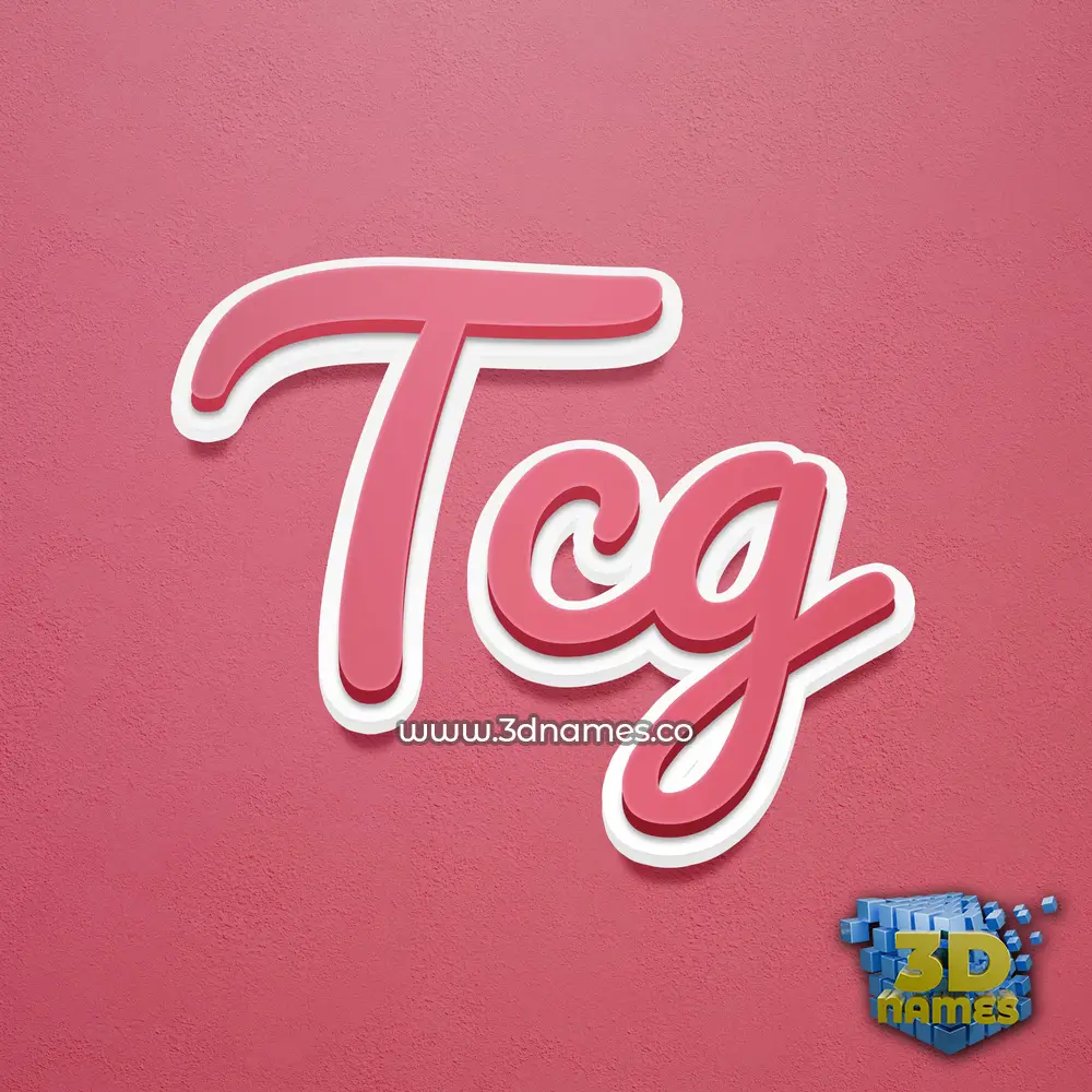 tcg in Red Scribble style - 3D name wallpaper