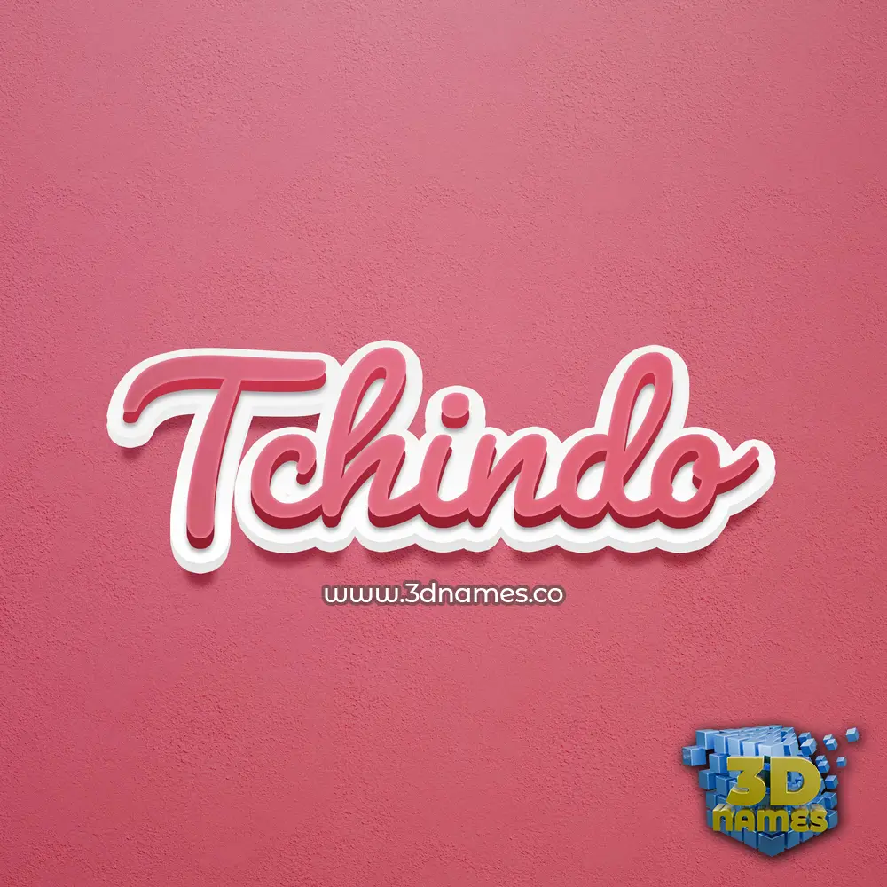 tchindo in Red Scribble style - 3D name wallpaper