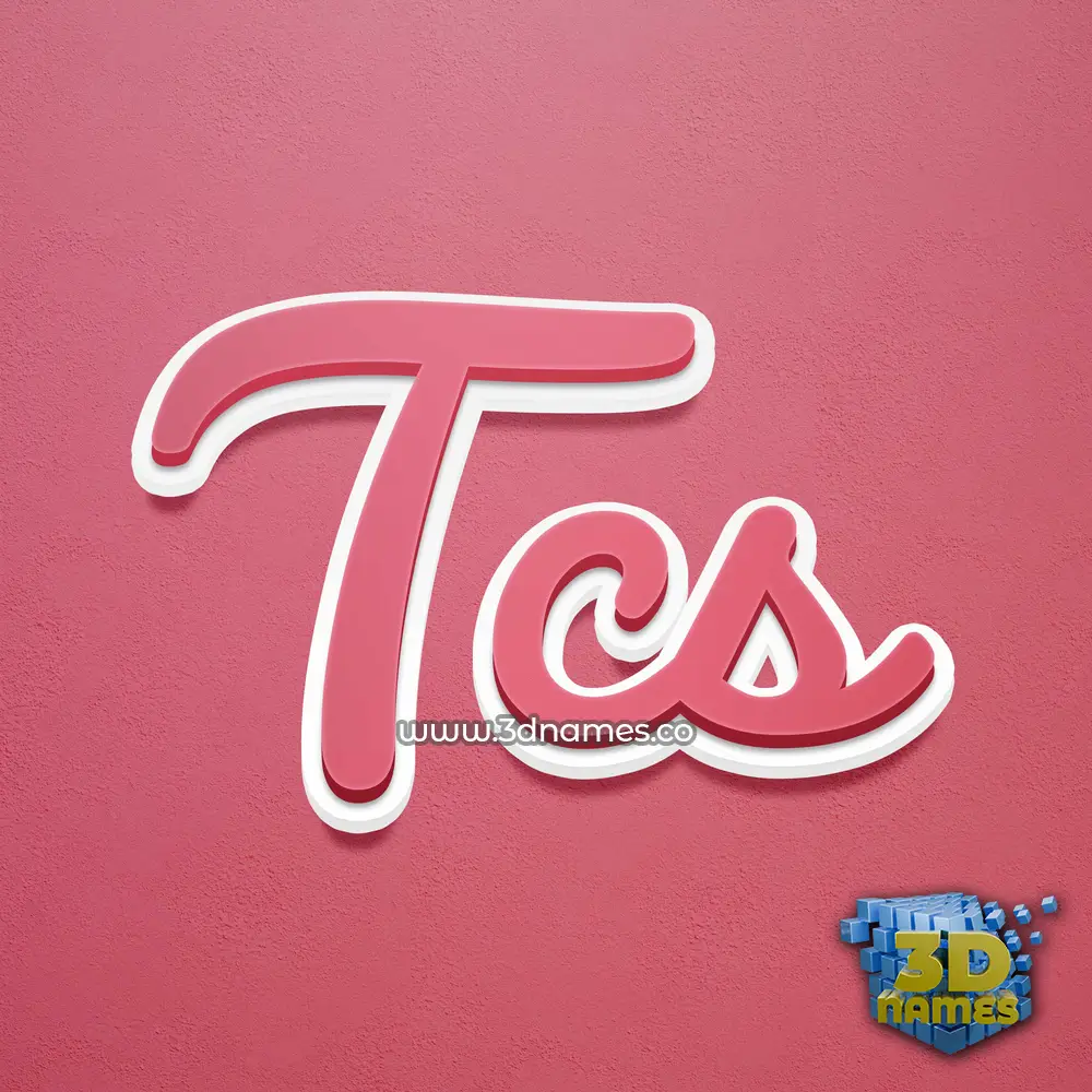 tcs in Red Scribble style - 3D name wallpaper