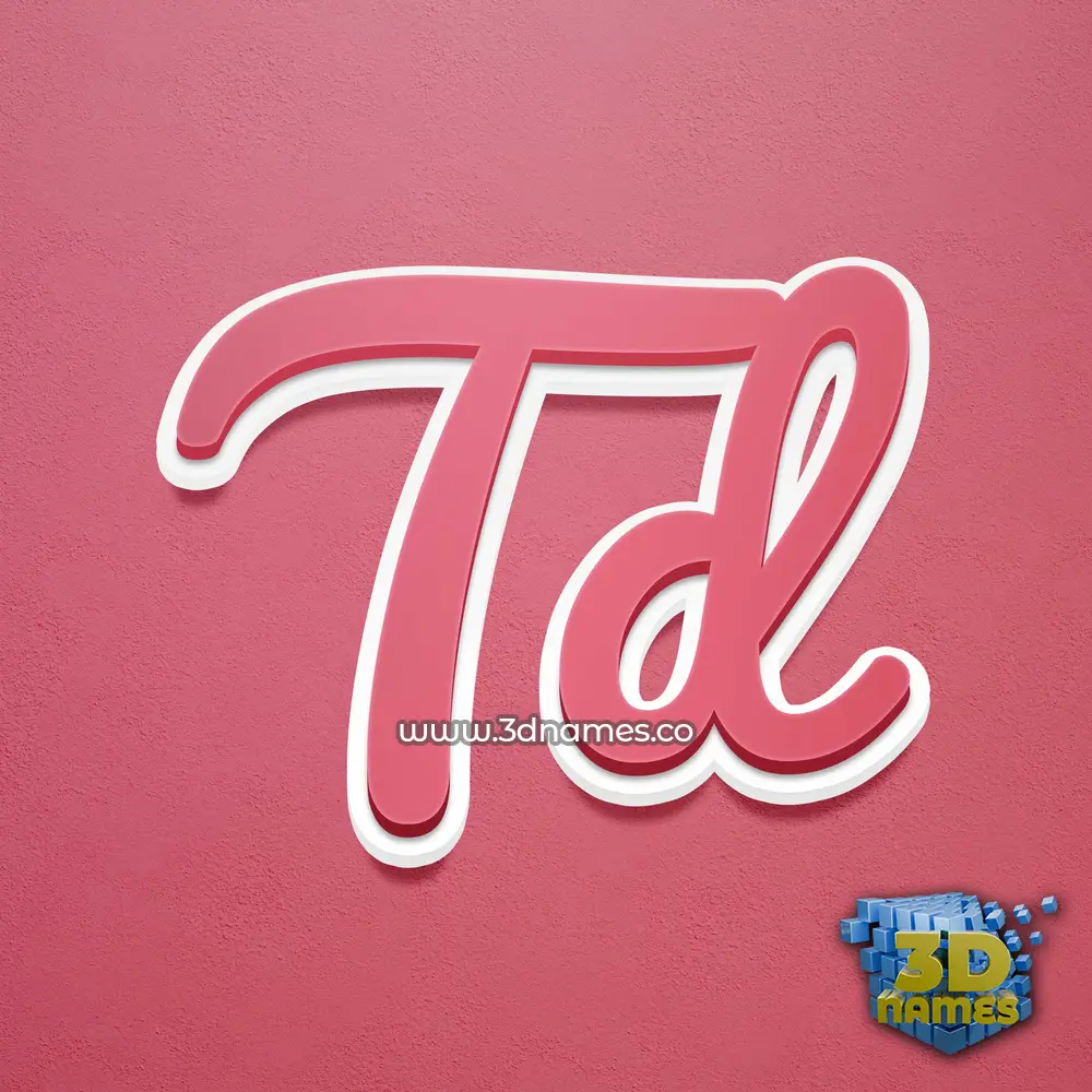 td in Red Scribble style - 3D name wallpaper