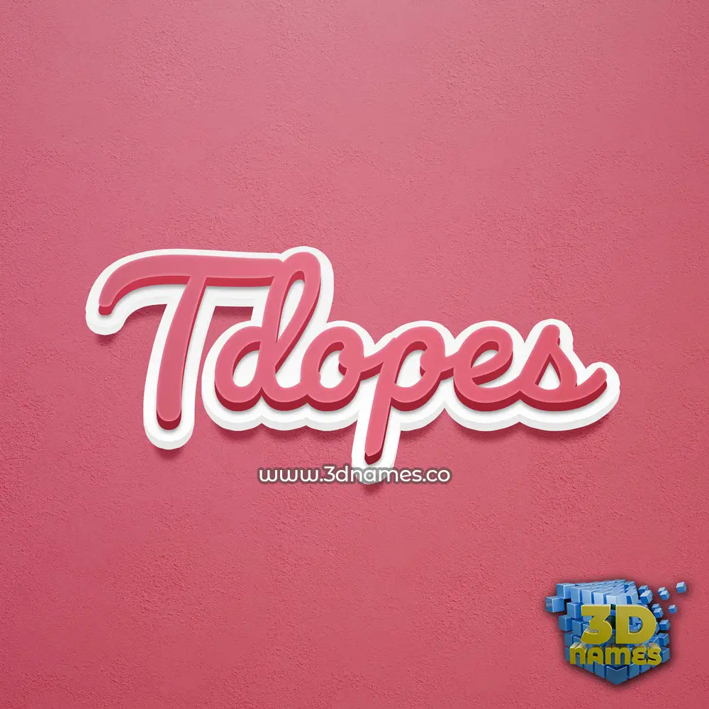 tdopes in Red Scribble style - 3D name wallpaper
