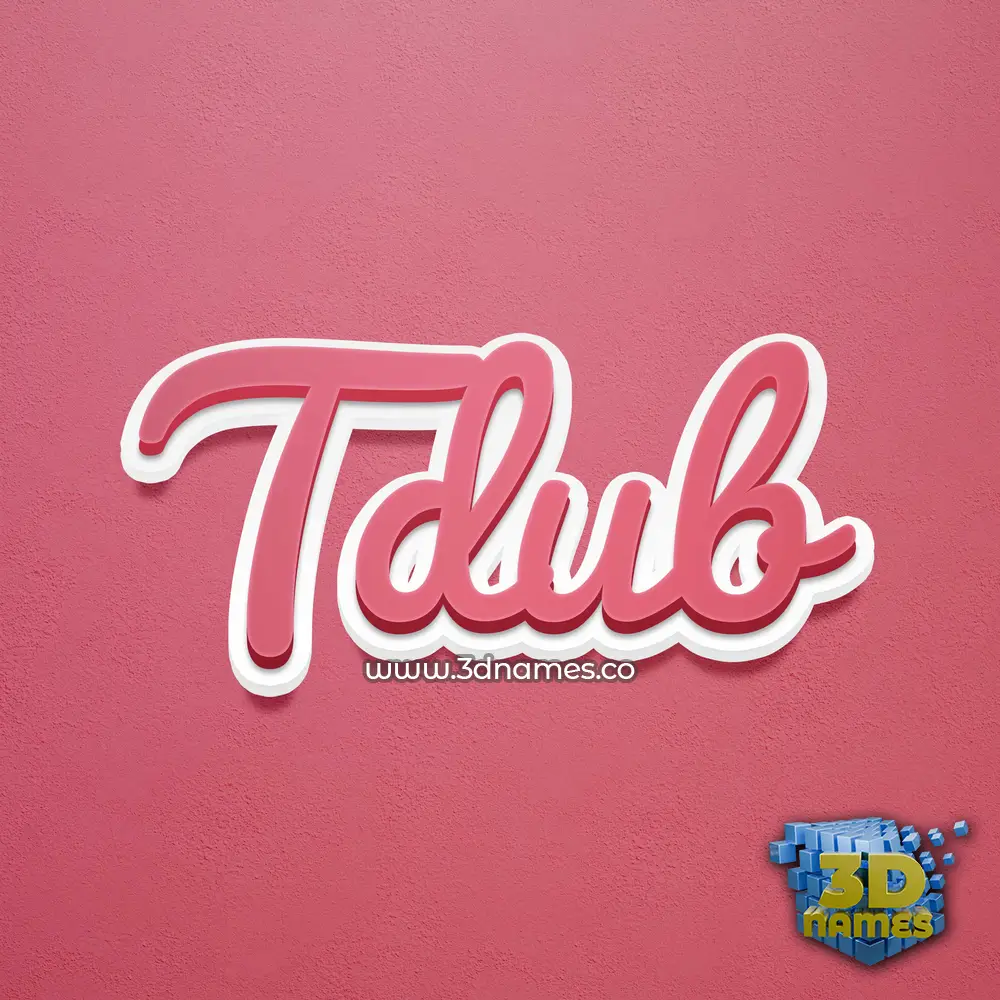 tdub in Red Scribble style - 3D name wallpaper