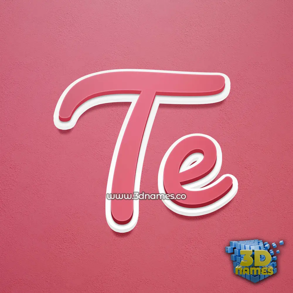 te in Red Scribble style - 3D name wallpaper