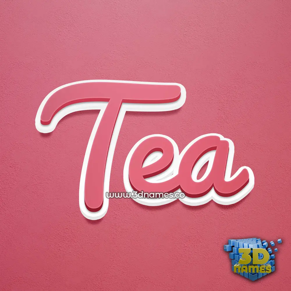 tea in Red Scribble style - 3D name wallpaper