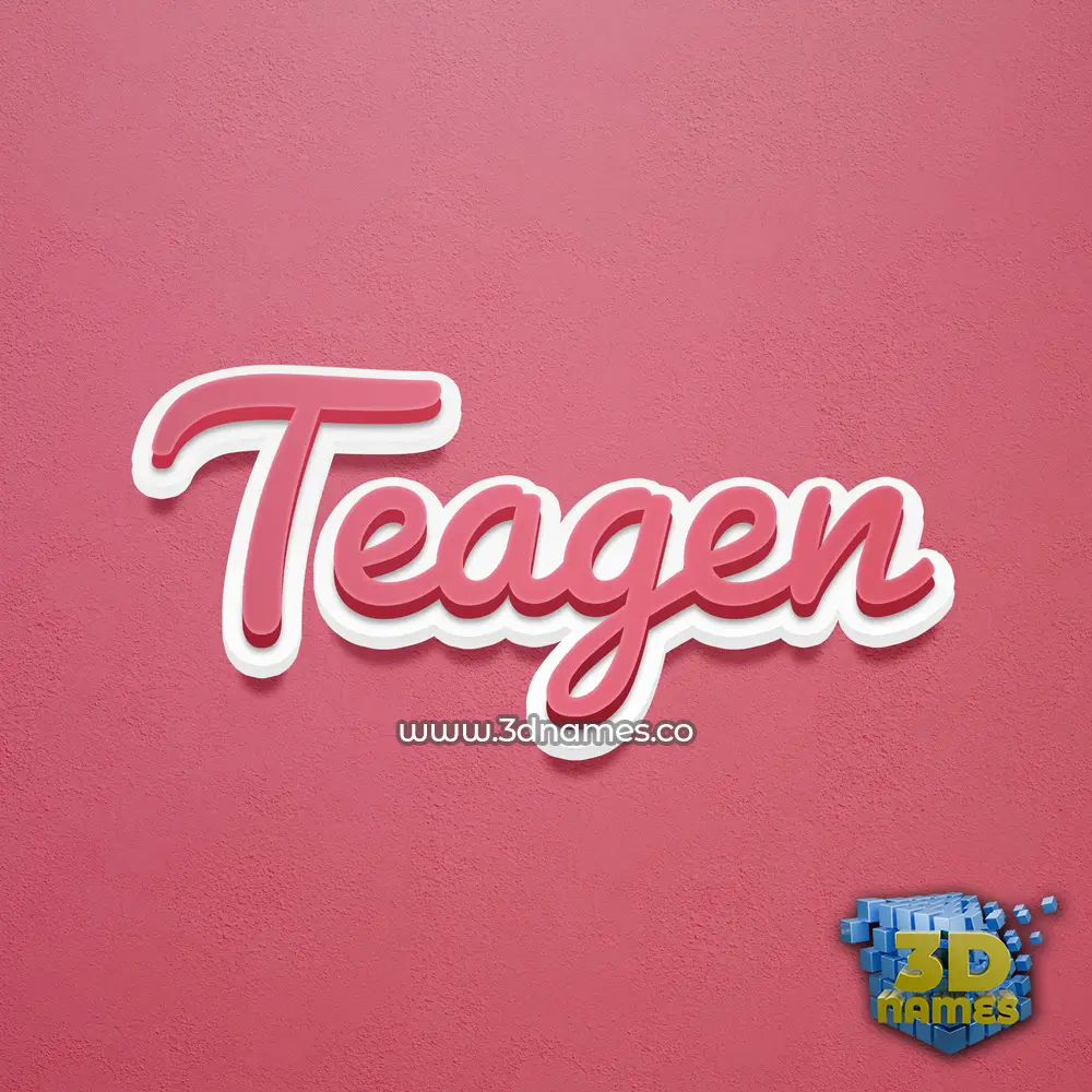 teagen in Red Scribble style - 3D name wallpaper