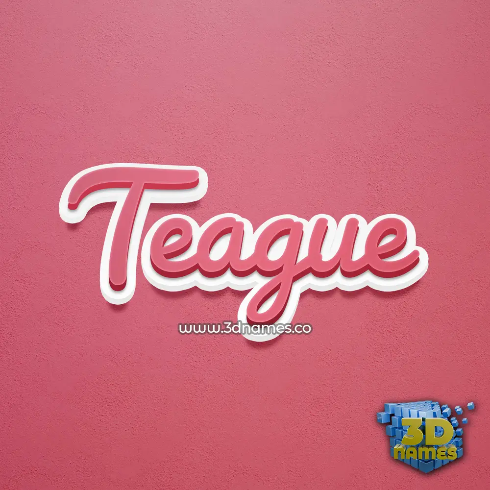 teague in Red Scribble style - 3D name wallpaper